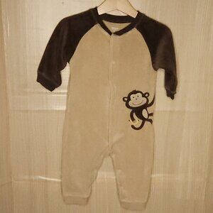 Carter's Baby Boy Velour Monkey Pajamas 9 Months